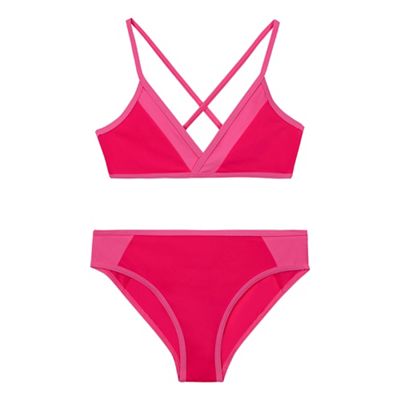Girls' pink two piece bikini set